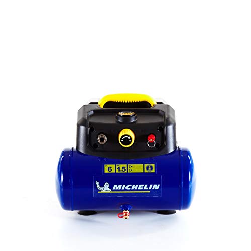 Michelin MBL6 tragbarer Luftkompressor, 6-Liter ölfreier Luftkompressor, integriertes Manometer, Max. Druck 8 Bar, 1,5 PS Leistung