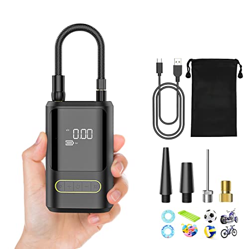 EVARYOO 150PSI Mini Elektrische Luftpumpe mit 6000mAh Akku,Kabelloser Tragbarer Luftkompressor mit Großbildschirm&Notlicht,Portable Electric Air Compressor für Auto,Motorrad,Fahrrad,Bälle