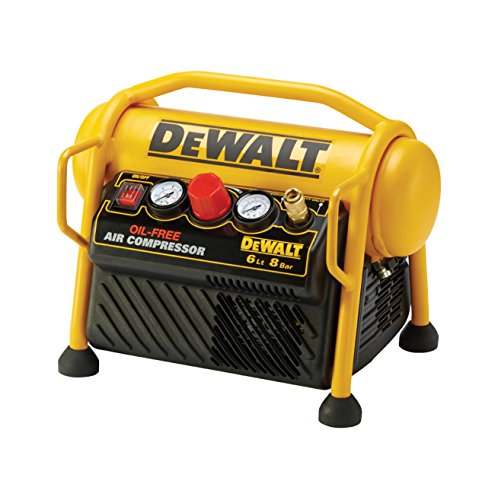 DeWalt mobiler Kompressor (1100 W, 6 L, 8 bar, kompakte Ausführung, ölfreier Motor, inkl. 5 m Luftschlauch) DPC6MRC
