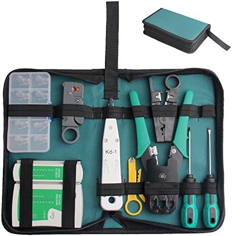 Hltd professionelles Netzwerkwerkzeug, Computer-Wartung, Reparatur-Set, Kabeltester, 18 Stück