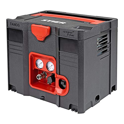 STIER Systainer Kompressor SKT 160-8-6, ölfrei, 1.100 W Motorleistung, SysMaster kombinierbar mit anderen Systainern, Druckluft, Mobiler Kompressor mit 70 l/min Füllleistung
